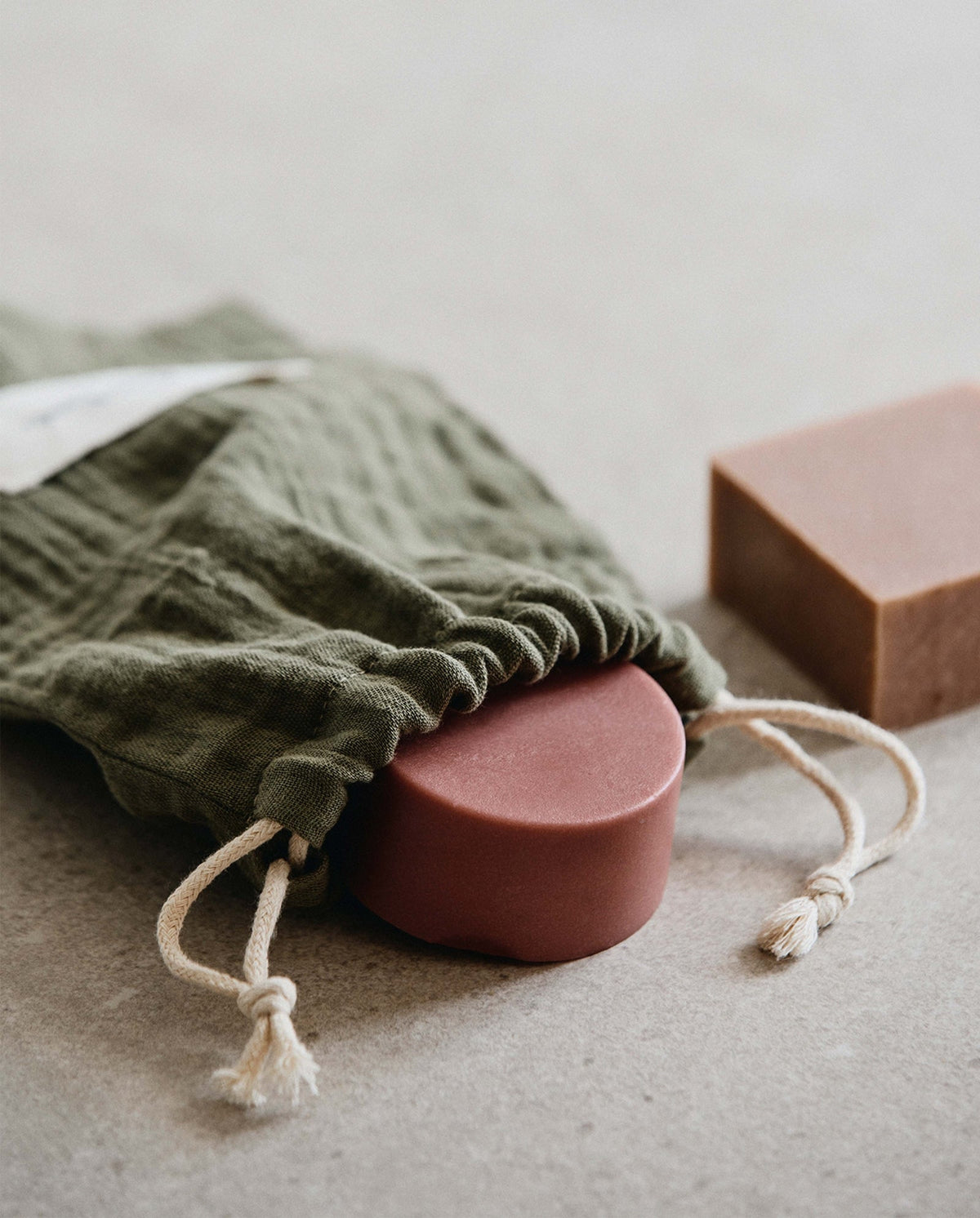 Pochon à savon en coton – vert